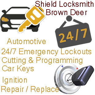 Automotive Locksmith Brown Deer Wi 24/7 Emergency lockouts, Cutting & Programming car keys