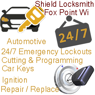 Automotive Locksmith Fox Point Wi 24/7 Emergency lockouts, Cutting & Programming car keys
